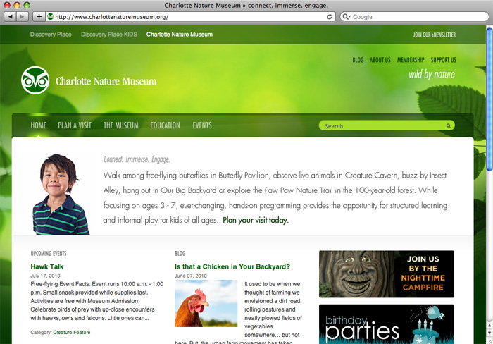 Charlotte Nature Museum - project screenshot