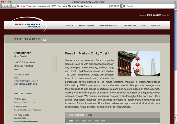 Emerging Markets Management - project screenshot