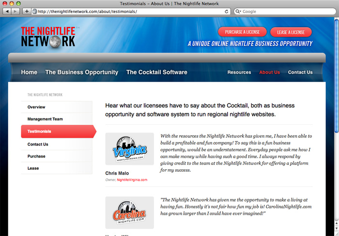 The Nightlife Network - project screenshot